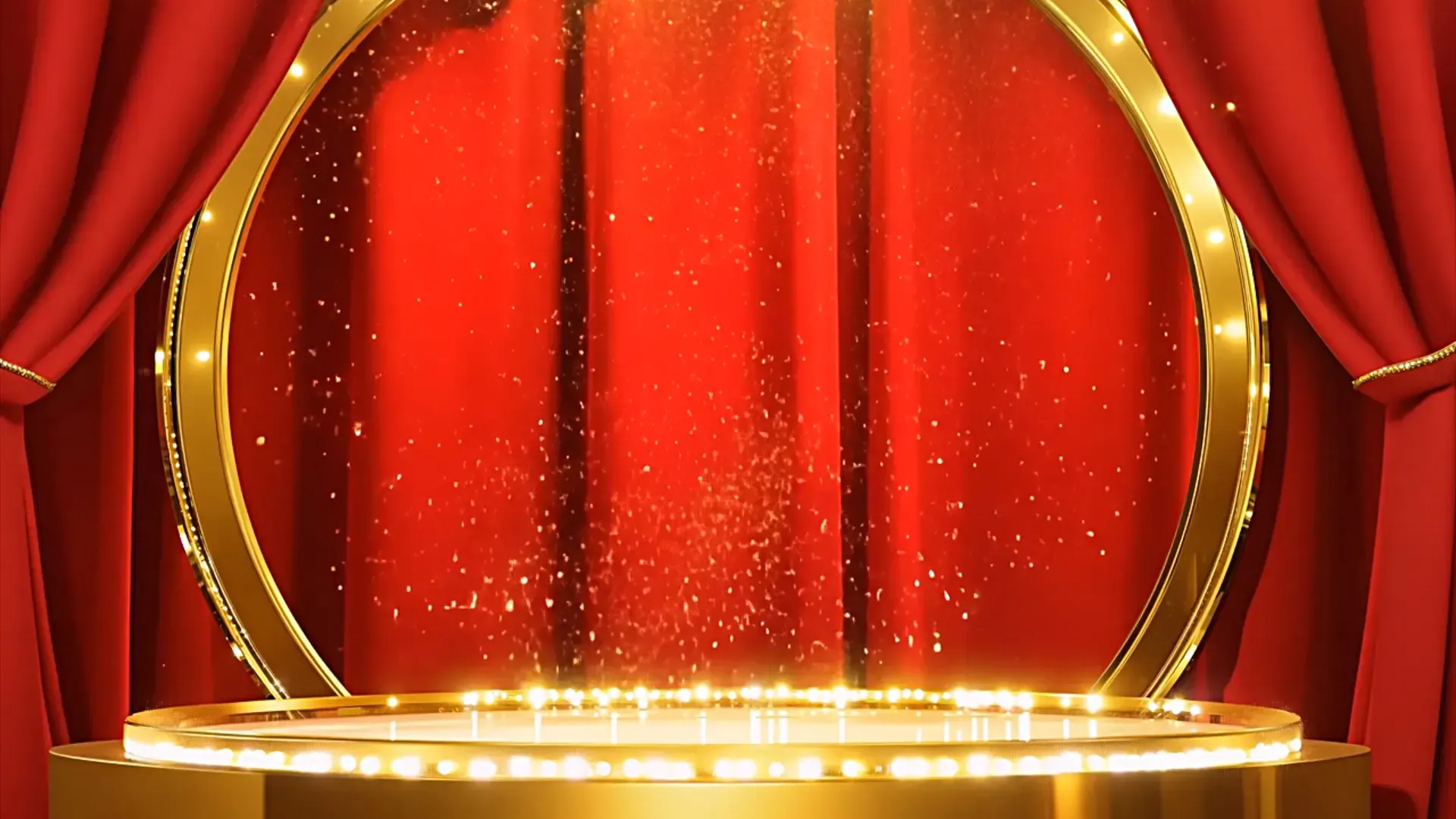 Theatrical Red Curtain Background with Spotlight for Motion Graphics